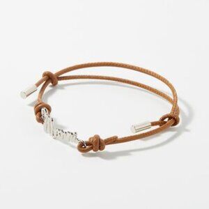 BNWT AW22 MARNI LOGO PLAQUE ROPE BRACELET BROWN